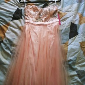 Pink strapless formal